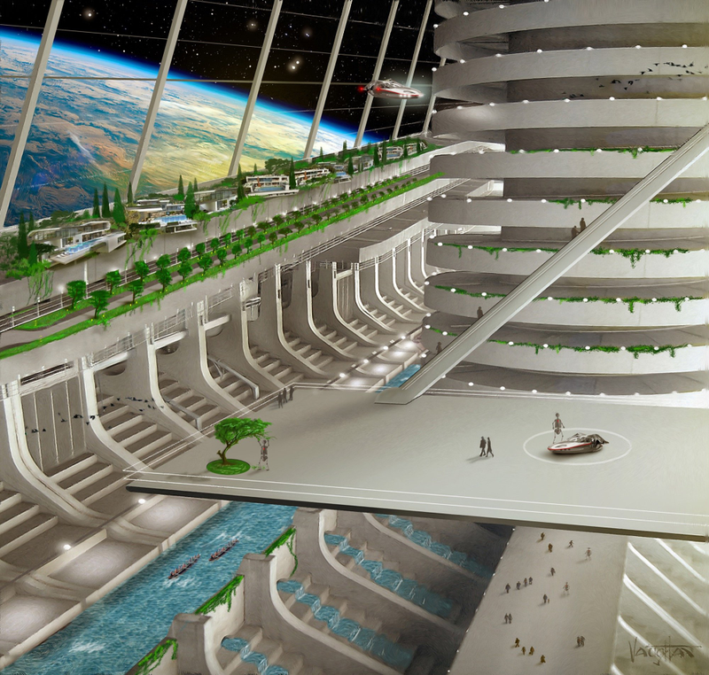 Concept art for the Space Kingdom of Asgardia.